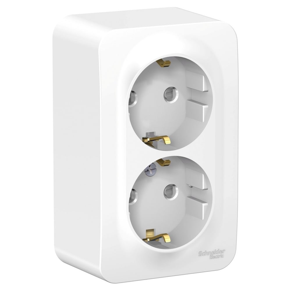 Изображение товара Розетка двойная с заземлением SYSTEME ELECTRIC BLANCA белая IP20