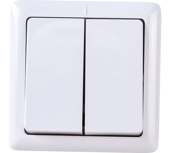 Изображение товара 2-клавишный выключатель Systeme Electric ХИТ, О/У, 6А, 250В, БЕЛЫЙ, VA56-232I-B