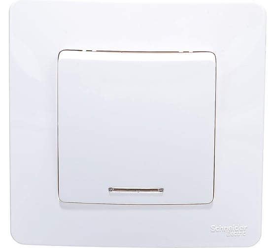 Изображение товара 1-клавишный переключатель с подсветкой Systeme Electric BLANCA, С/У, 10А, 250B, молочный BLNVS010612