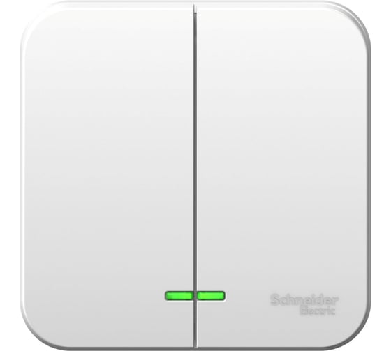 Изображение товара 2-клавишный выключатель с подсветкой Systeme Electric BLANCA, О/У, 6А, 250B, белый BLNVA065111