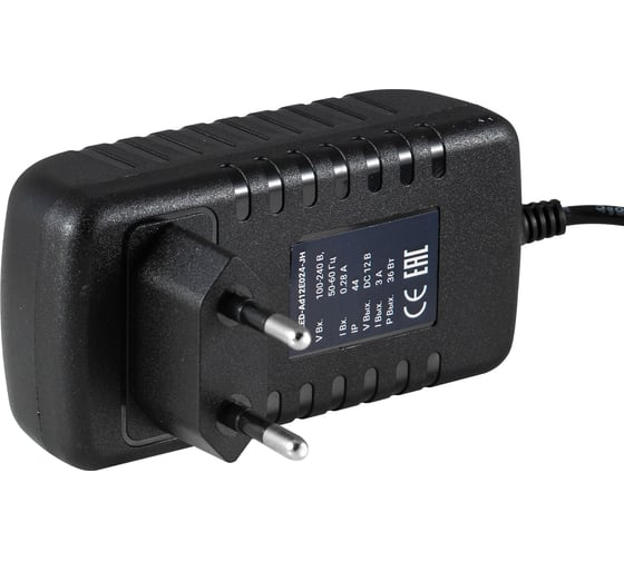 Изображение товара Адаптер сетевой ELF LED 12В, 2A, 24W (черный корпус) со штекером 5,5мм ELFLED-Ad12E024-JH