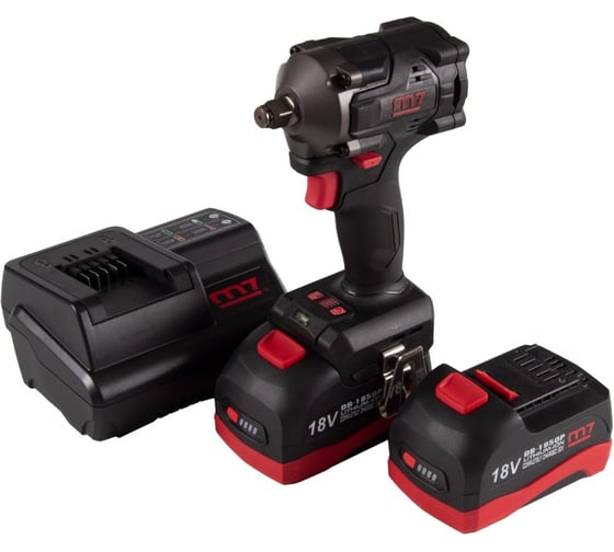 Изображение товара Гайковерт аккумуляторный ударный MIGHTY SEVEN 1/2", 900 Нм, 18 В, укороченный, 4 предмета, кейс DW-404A