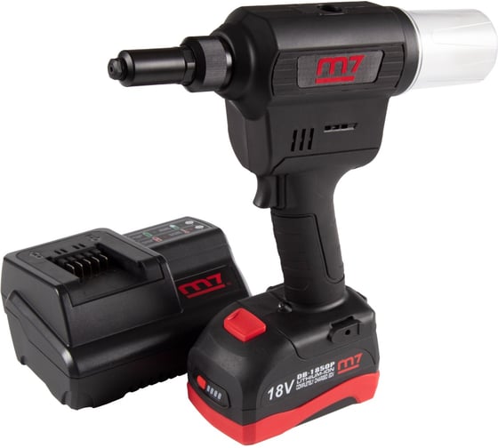 Изображение товара Заклепочник аккумуляторный MIGHTY SEVEN 2,4-6,4 мм, 18 В, 3 предмета, кейс DR-102A1