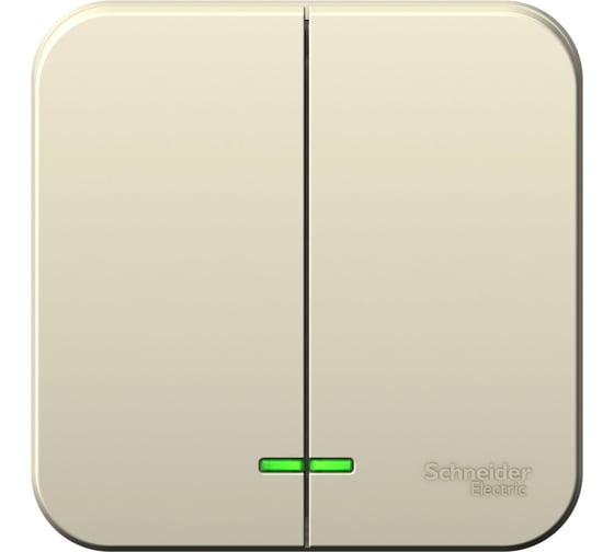 Изображение товара 2-клавишный выключатель с подсветкой Systeme Electric BLANCA, О/У, 10А, 250B, молочный BLNVA105102