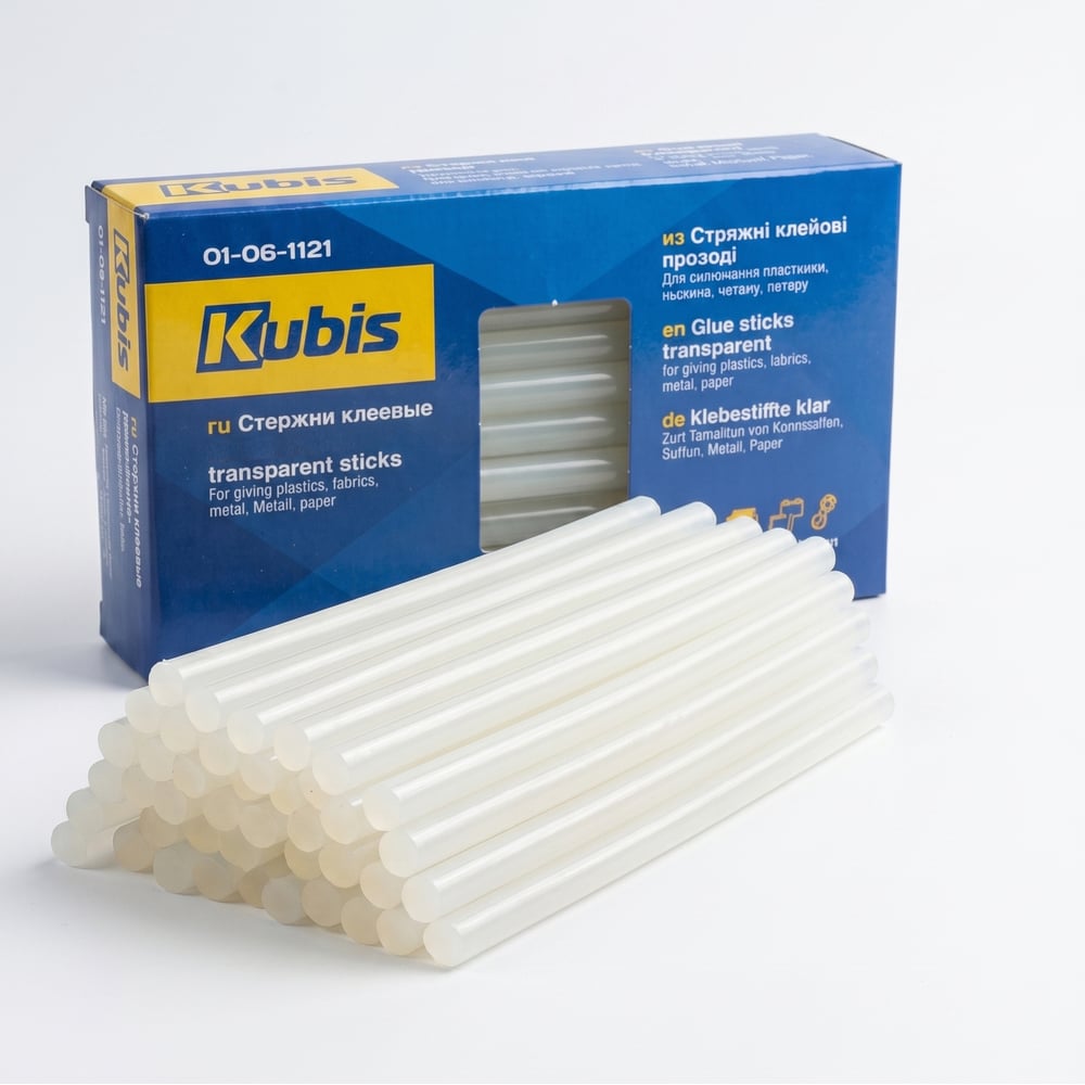 Стержни клеевые прозрачные 11.2x200 мм, 1 кг 50 шт, коробка Kubis 01-06-1121