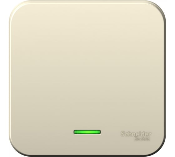 Изображение товара 1-клавишный выключатель Systeme Electric BLANCA, О/У, с подсветкой, 10А, 250B, молочный BLNVA101102