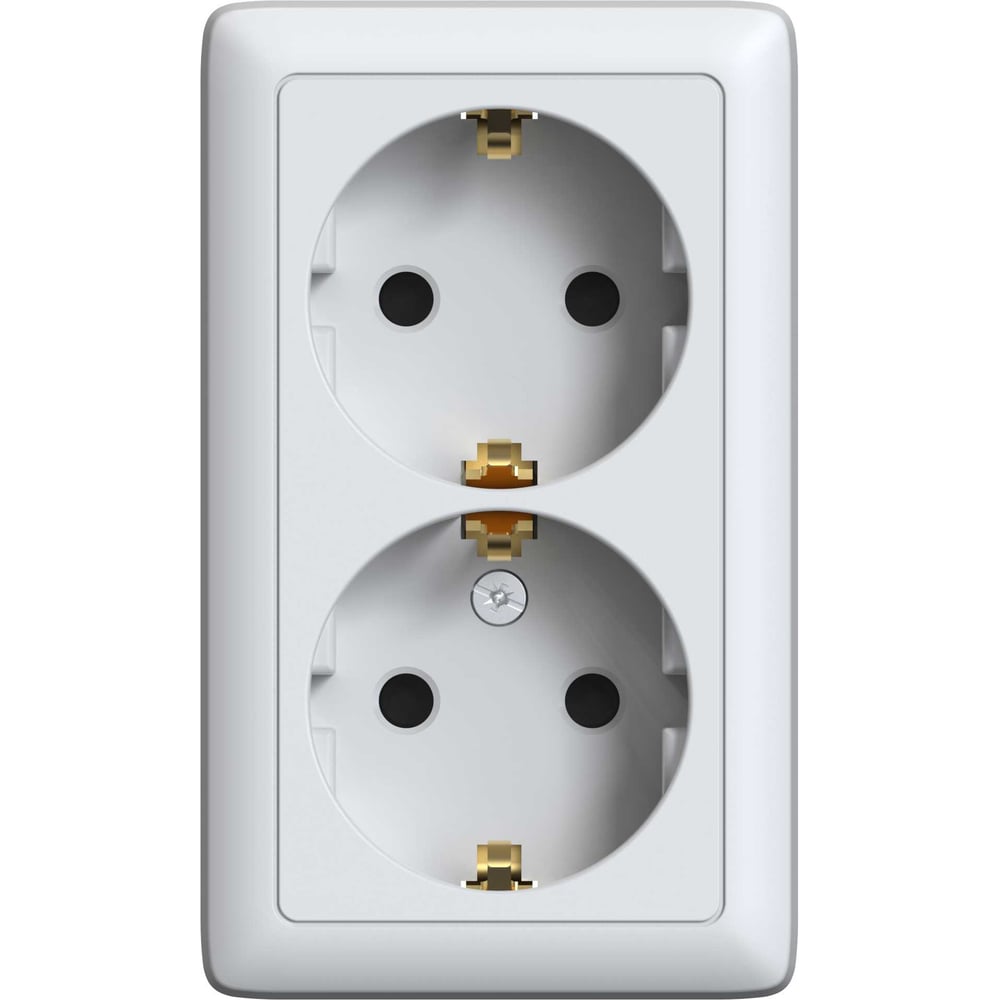 Изображение товара Двойная силовая розетка Systeme Electric ХИТ RA16-238I-B белая