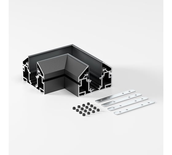 Изображение товара Коннектор угловой внутренний для шинопровода Elektrostandard Slim Magnetic в натяжной потолок черный a067414