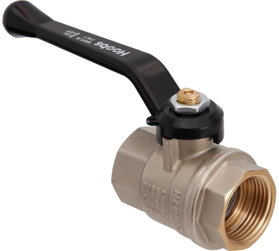 Изображение товара Кран шаровой латунный Hoobs ВР/ВР 1/2'' рычаг алюм. чёрный, 20 шт/уп. 15102H