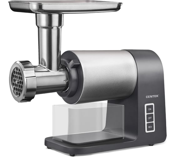 Изображение товара Мясорубка Centek 3000Bт, DC мотор, 3 диска, алюм.лоток, насадки колбас и кеббе CT-1607