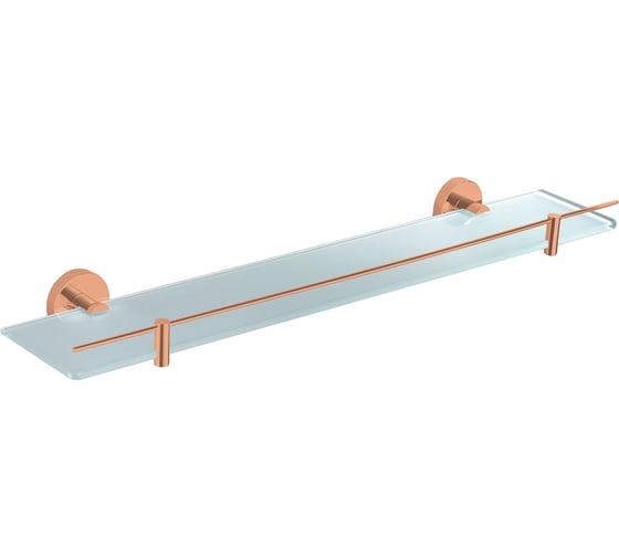 Изображение товара Полочка настенная стеклянная с ограничителем RavSlezak, цвет розовый золотистый крацованный COA0900/60ZRK