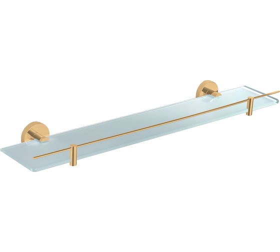 Изображение товара Полочка настенная стеклянная с ограничителем RavSlezak, цвет золотистый крацованный COA0900/60ZK