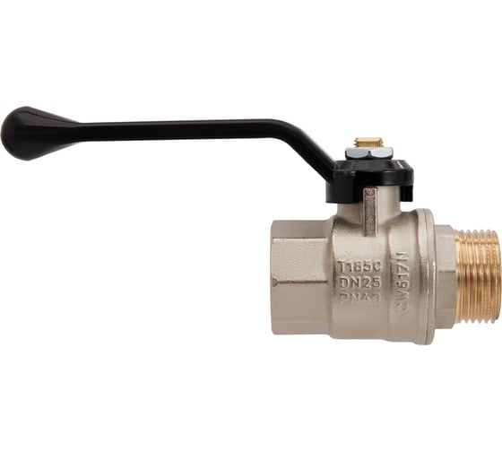 Изображение товара Кран шаровой латунный Hoobs НР/ВР 2'' рычаг алюм. чёрный, 1 шт/уп. 15117H