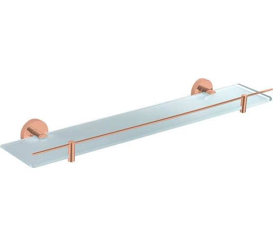 Изображение товара Полочка настенная стеклянная с ограничителем RavSlezak, цвет розовый золотистый глянцевый COA0900/60ZRL