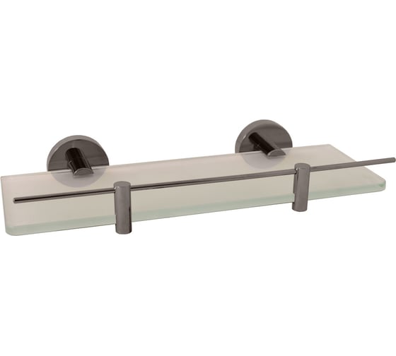 Изображение товара Полочка настенная стеклянная с ограничителем RavSlezak, цвет серый металлик крацованный COA0900/30MGK