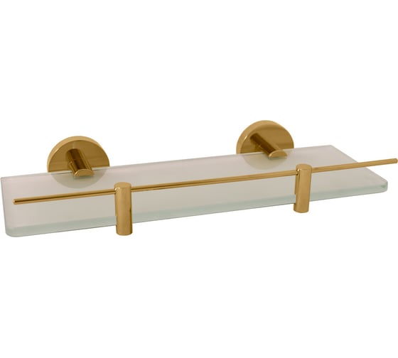 Изображение товара Полочка настенная стеклянная с ограничителем RavSlezak, цвет золотистый крацованный COA0900/30ZK