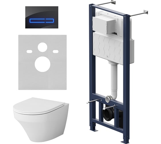 Изображение товара Комплект: Инсталляция с унитазом FlashClean, с сиденьем и клавишей AM.PM Inspire IS450A38.501700