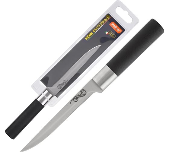 Изображение товара Нож с пластиковой рукояткой Mallony MAL-04P-MIX филейный 125 см 985378