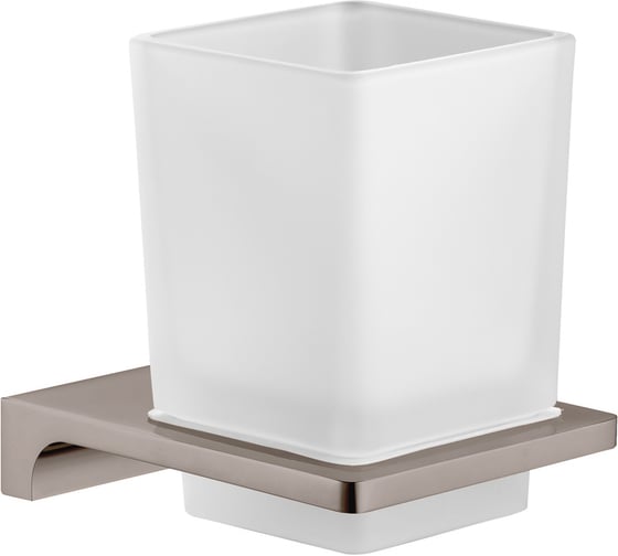 Изображение товара Стакан одинарный стеклянный настенный RavSlezak, серый металлик глянцевый NLA0201MGL