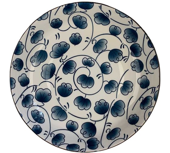 Изображение товара Тарелка Homium Japanese Collection, Очарование, цвет белый/синий, D20см platejcnew28wblue