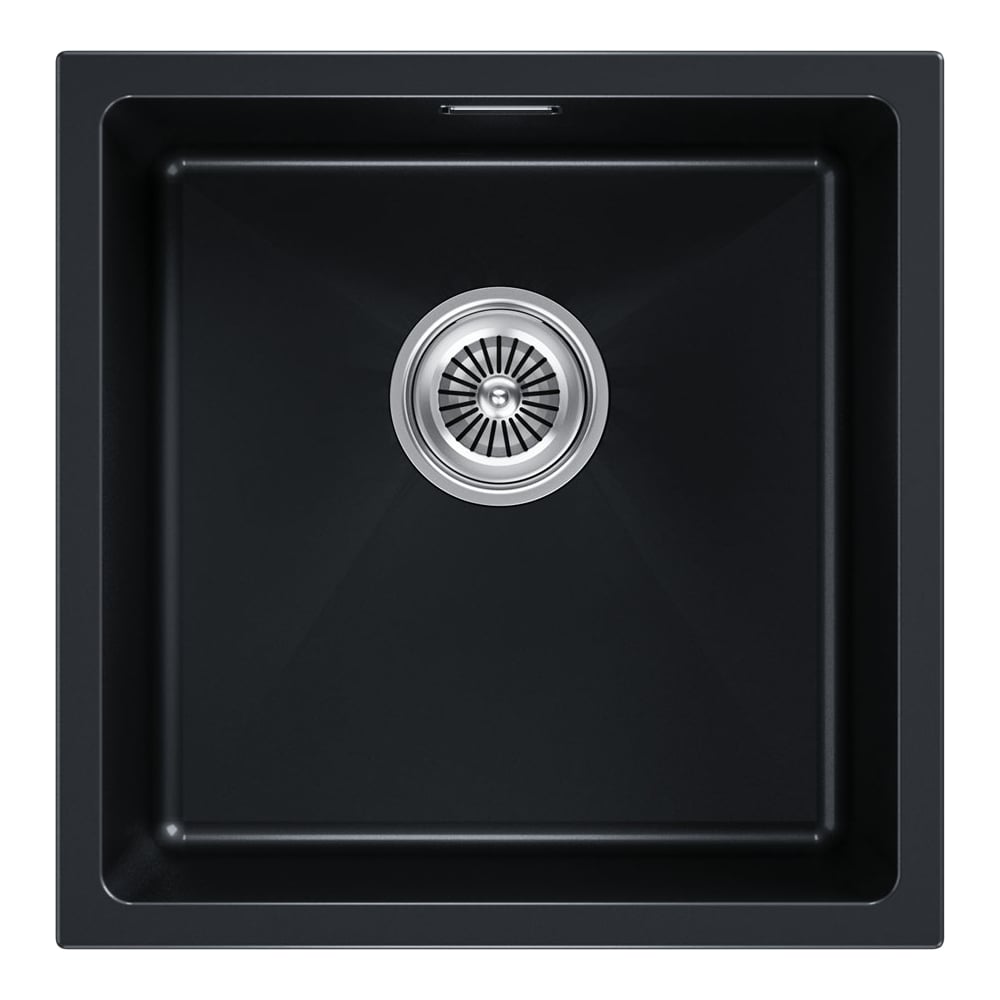 Изображение товара Мойка кухонная Paulmark LUMI 45UNI из искусственного гранита черный металлик