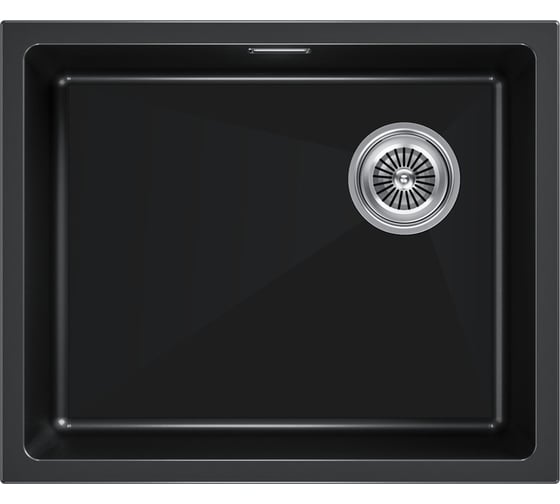 Изображение товара Мойка Paulmark LUMI 55UNI-SKEW, IT-GRANIT, черный металлик, 555x460 мм LU55SK-BLM