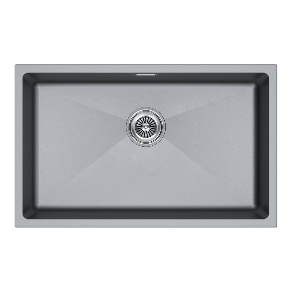 Изображение товара Мойка кухонная Paulmark LUMI 74UNI из искусственного гранита серый металлик