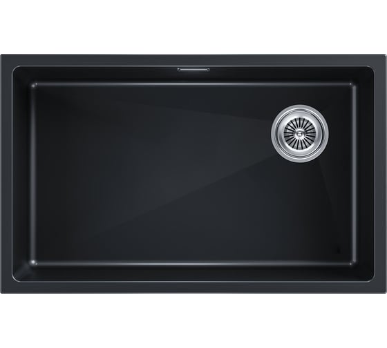 Изображение товара Мойка Paulmark LUMI 74UNI-SKEW, IT-GRANIT, черный металлик, 740x460 мм LU74SK-BLM