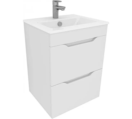 Изображение товара Тумба Aquanet Практика 50 2 ящика, белый матовый 330455 00330455