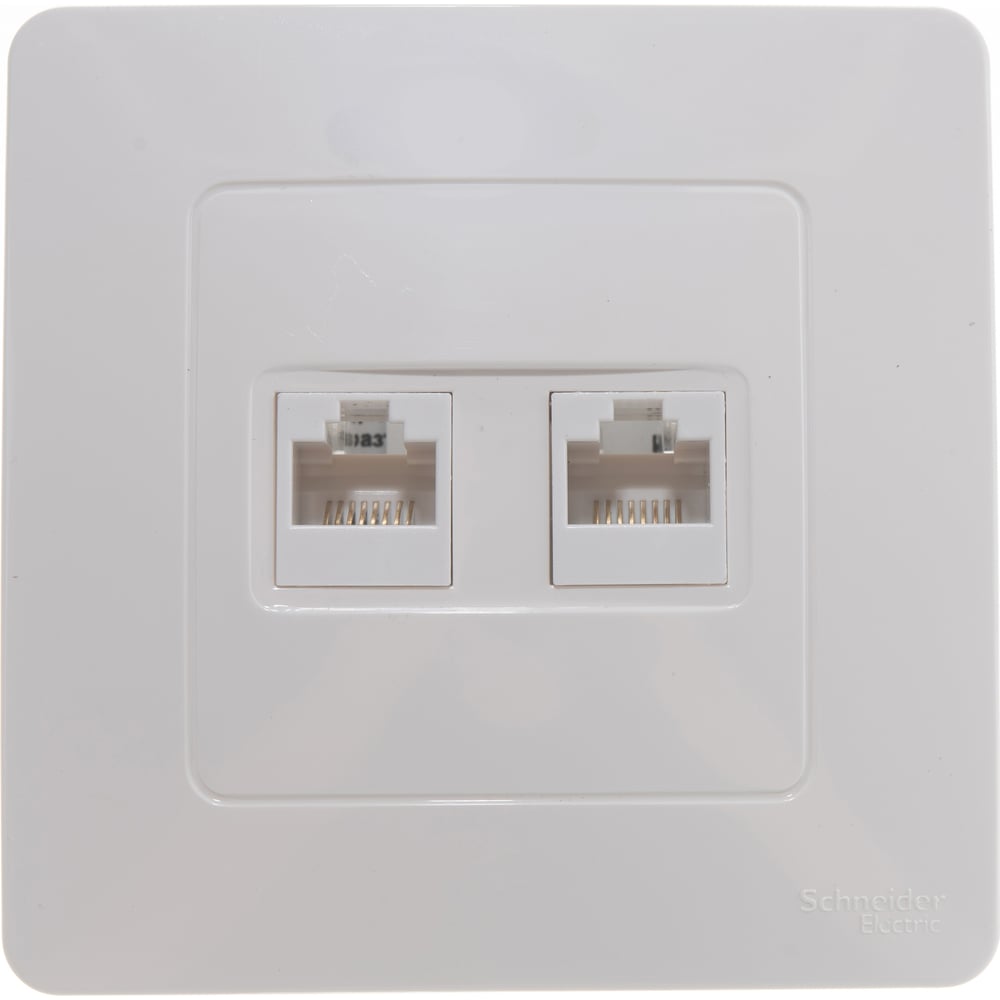 фото Двойная розетка schneider electric blanca, с/у, компьютерная, rj45, категория 5e, молочный blnis045452