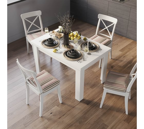 Изображение товара Стол раздвижной ТриЯ Дрезден Тип 2 белый/белый 258705