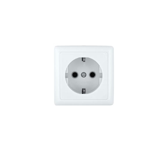 Изображение товара Розетка Systeme Electric ХИТ, О/У, с заземлением, без шторок, белый RA16-133I-B