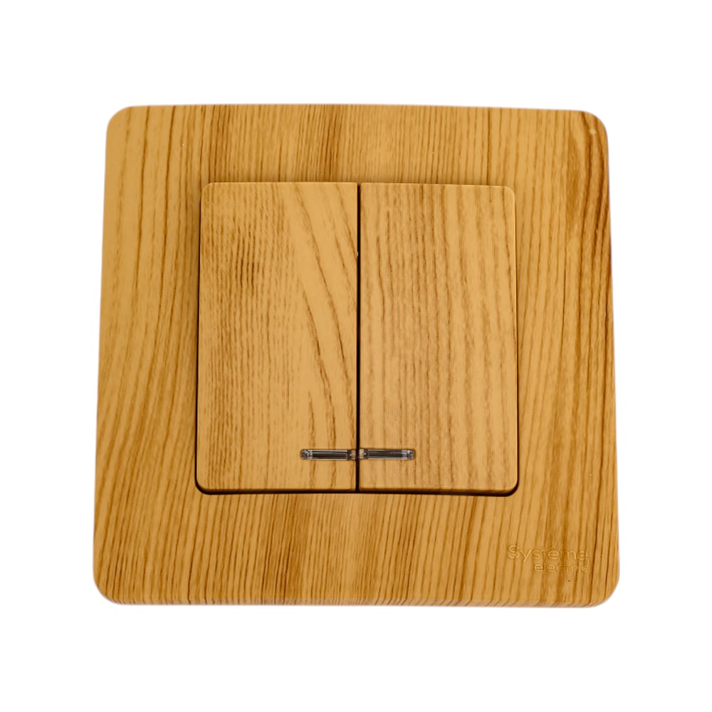 Изображение товара 2-клавишный выключатель Systeme Electric BLANCA с подсветкой 10А 250В ясень