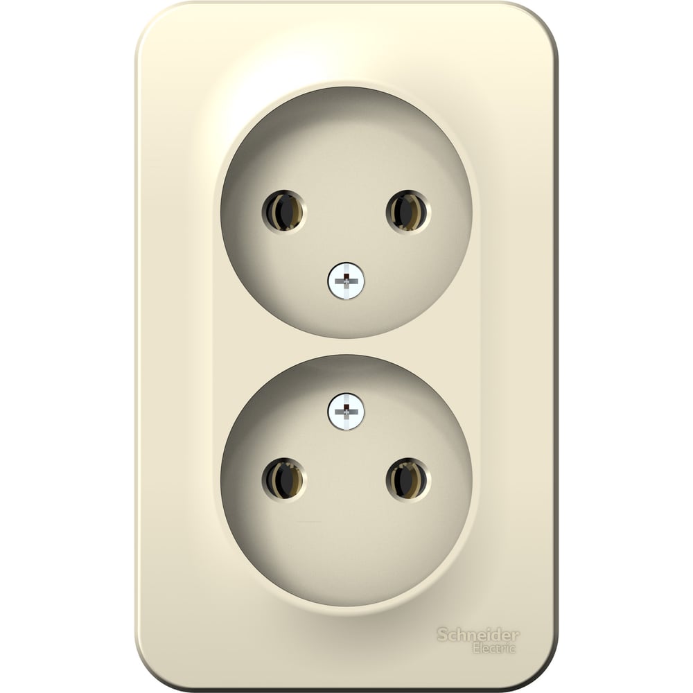Изображение товара Двойная наружная розетка Systeme Electric BLANCA 16А IP20 без заземления молочный