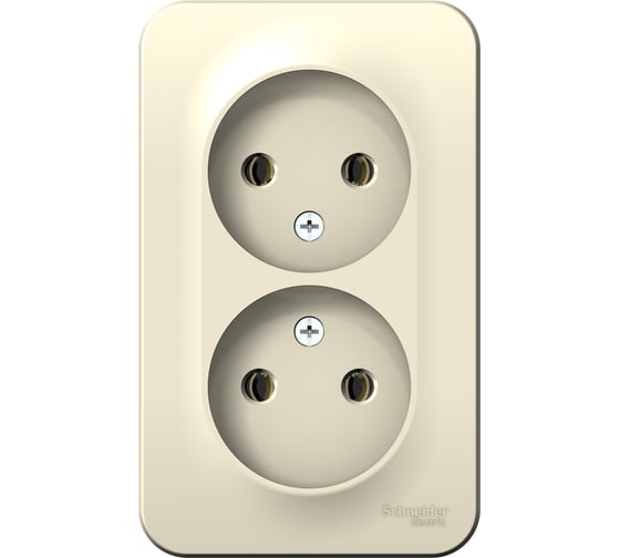 Изображение товара Двойная розетка Systeme Electric BLANCA, О/У, без заземления, без штор, 16А, 250В, молочный BLNRA000202