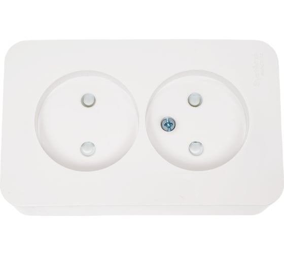 Изображение товара Двойная розетка Systeme Electric BLANCA, О/У, без заземления, со шторками, белый BLNRA001211