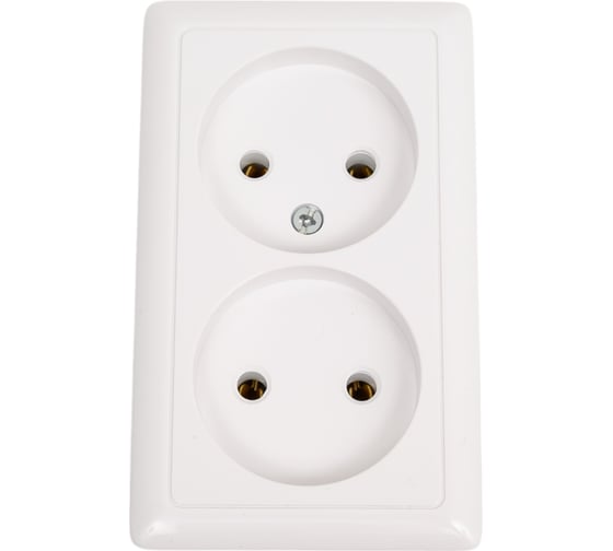 Изображение товара Двойная розетка Systeme Electric ХИТ, О/У, без заземления, без шторок, белый RA16-237I-B