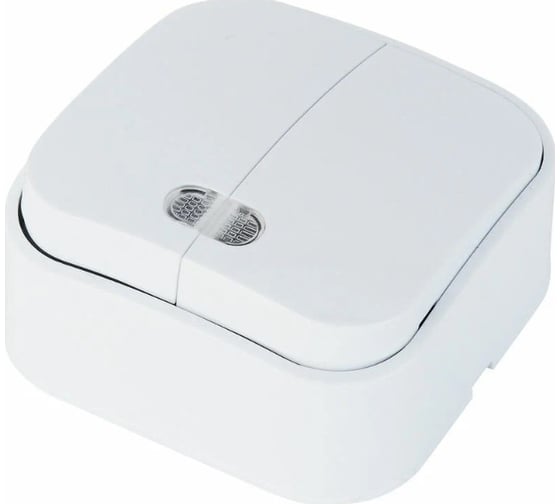 Изображение товара Двойной выключатель накладной HOROZ ELECTRIC с подсветкой EVA (2-GANG ILLUMINATED ONE WAY SWITCH) 10A/250V 112-002-0002 HRZ01001489