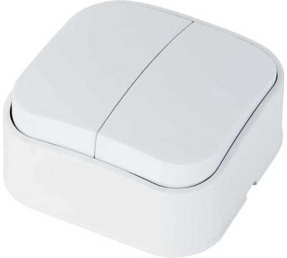 Изображение товара Двойной выключатель накладной HOROZ ELECTRIC EVA (2-GANG ONE WAY SWITCH) 10A/250V 112-001-0003 HRZ01001484