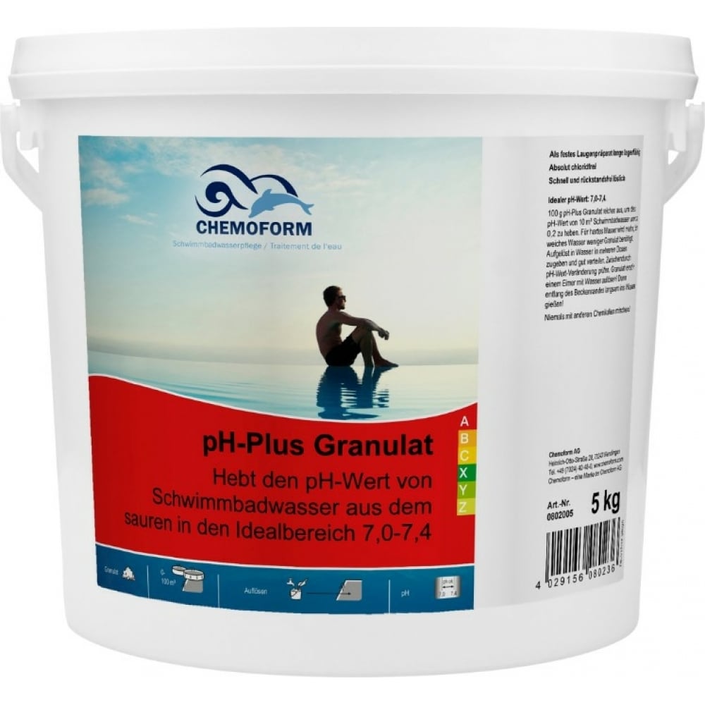 Гранулированный ph-плюс CHEMOFORM жидкость для повышения уровня рн воды chemoform ph плюс 25kg 0801025