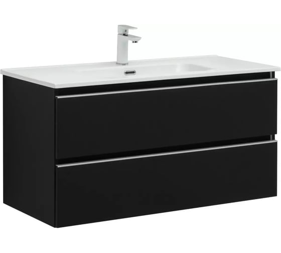 Изображение товара Тумба Aquanet Вега 100 2 ящика, черный 329593 00329593