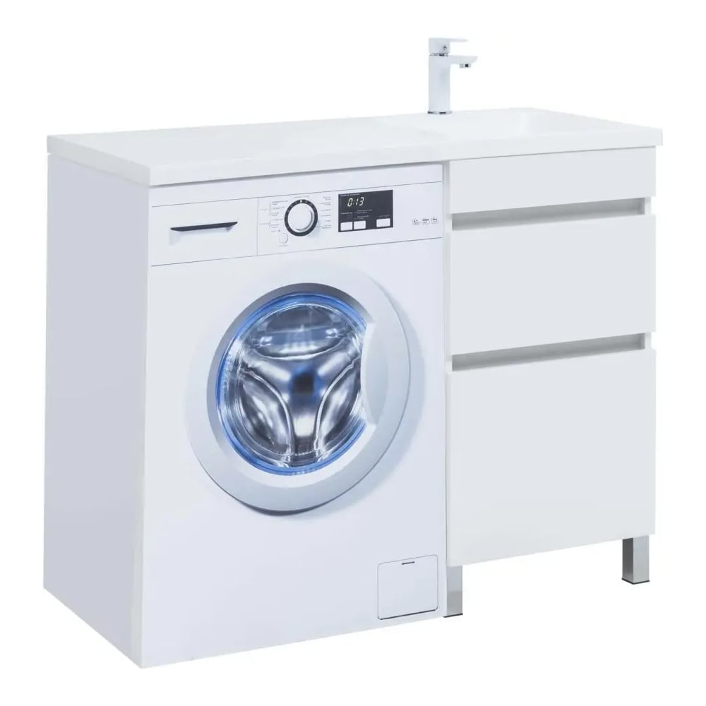 Изображение товара Напольная тумба Вега 48 с двумя ящиками белый глянец Aquanet