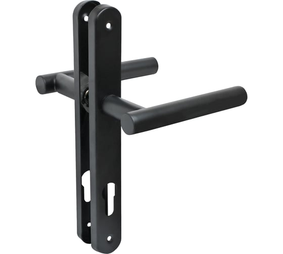 Изображение товара Ручка на планке БУЛАТ РФ 85.30.10.02НС черный AISI 201 INOX нержавеющая сталь, д/узкопроф. замков 16823