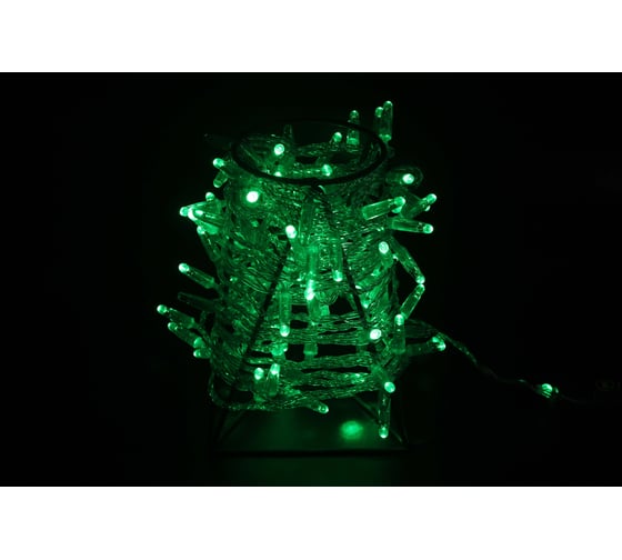 Изображение товара Гирлянда TEAMPROF Нить 10 м, 24В, колпачок, ЗЕЛЁНЫЙ, зелёный провод TPF-S10CF-24V-CG/G