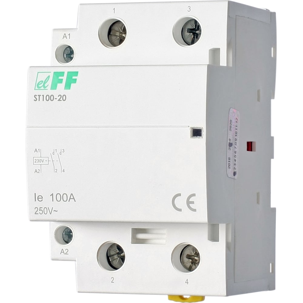 Изображение товара Контактор Евроавтоматика F&F ST100-20 2NO для автоматизации, монтаж DIN-рейка