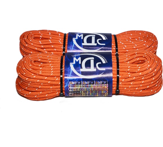 Изображение товара Шнур ТОРГОВО-ПРОИЗВОДСТВЕННАЯ КОМПАНИЯ МДС ПП, плетеный, СО СВЕТООТРАЖАЮЩЕЙ НИТЬЮ, 5 мм, 16 прядей, с сердечником, 30 м 7930050323060