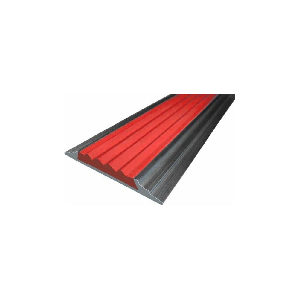 Изображение товара Алюминиевая противоскользящая полоса с красной резиной 3 м ООО Элитпроф