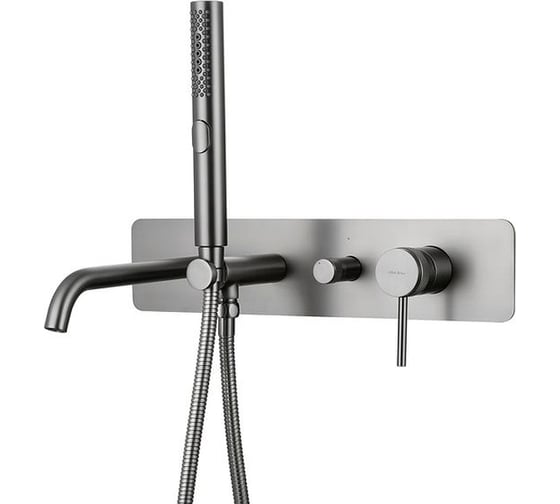 Изображение товара Cмеситель для ванны ALLEN BRAU 5.31A05-MG PRIORITY 3.0 встраиваемый, излив 200 мм, Kerox, Easy box, графит браш 00323750