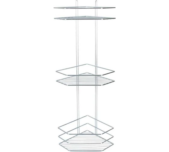 Изображение товара Полка для ванной Rosenberg 3-х ярусная, угловая, трапеция RUS-385336