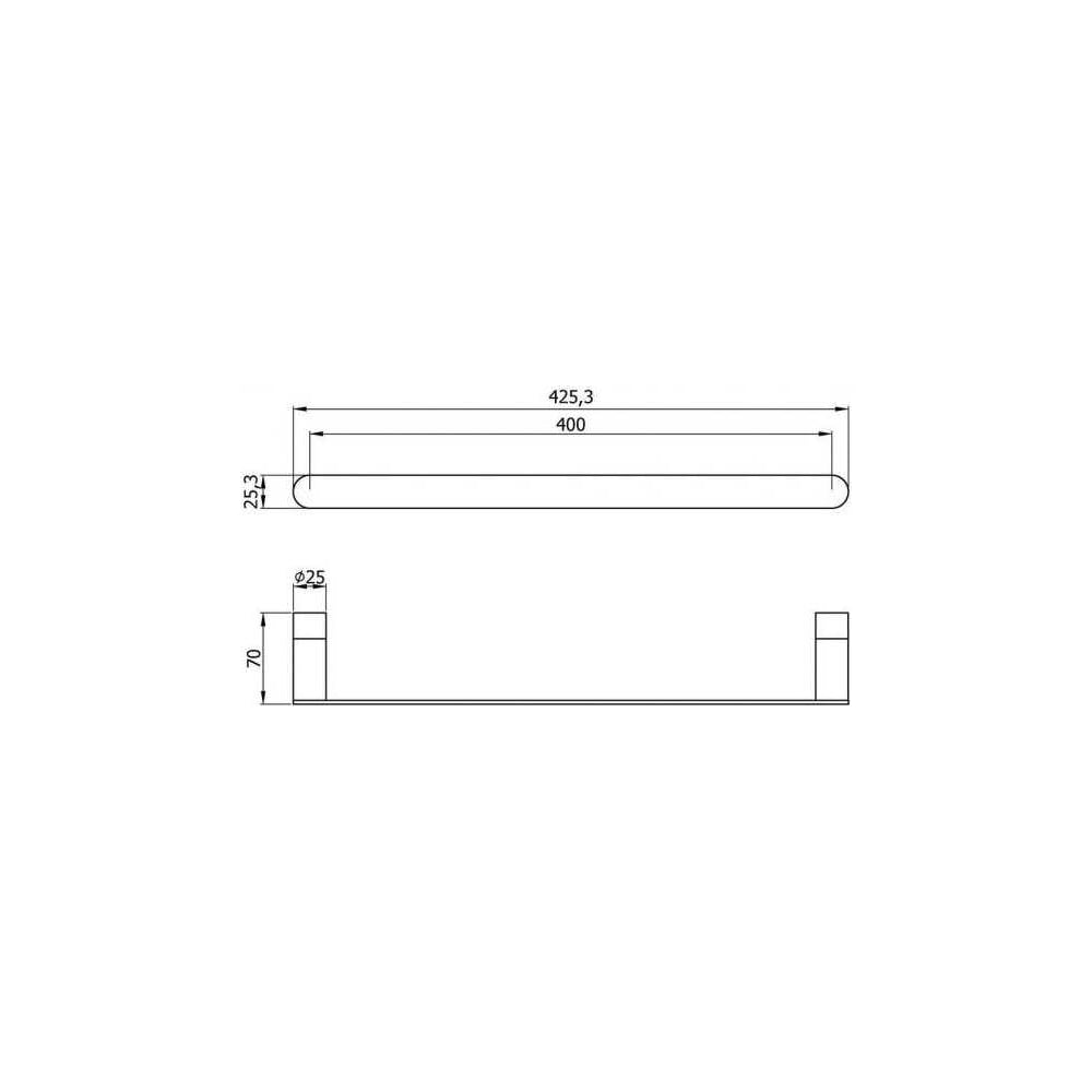 Изображение товара Держатель для полотенец Nofer Verona глянцевый 425 мм современный дизайн